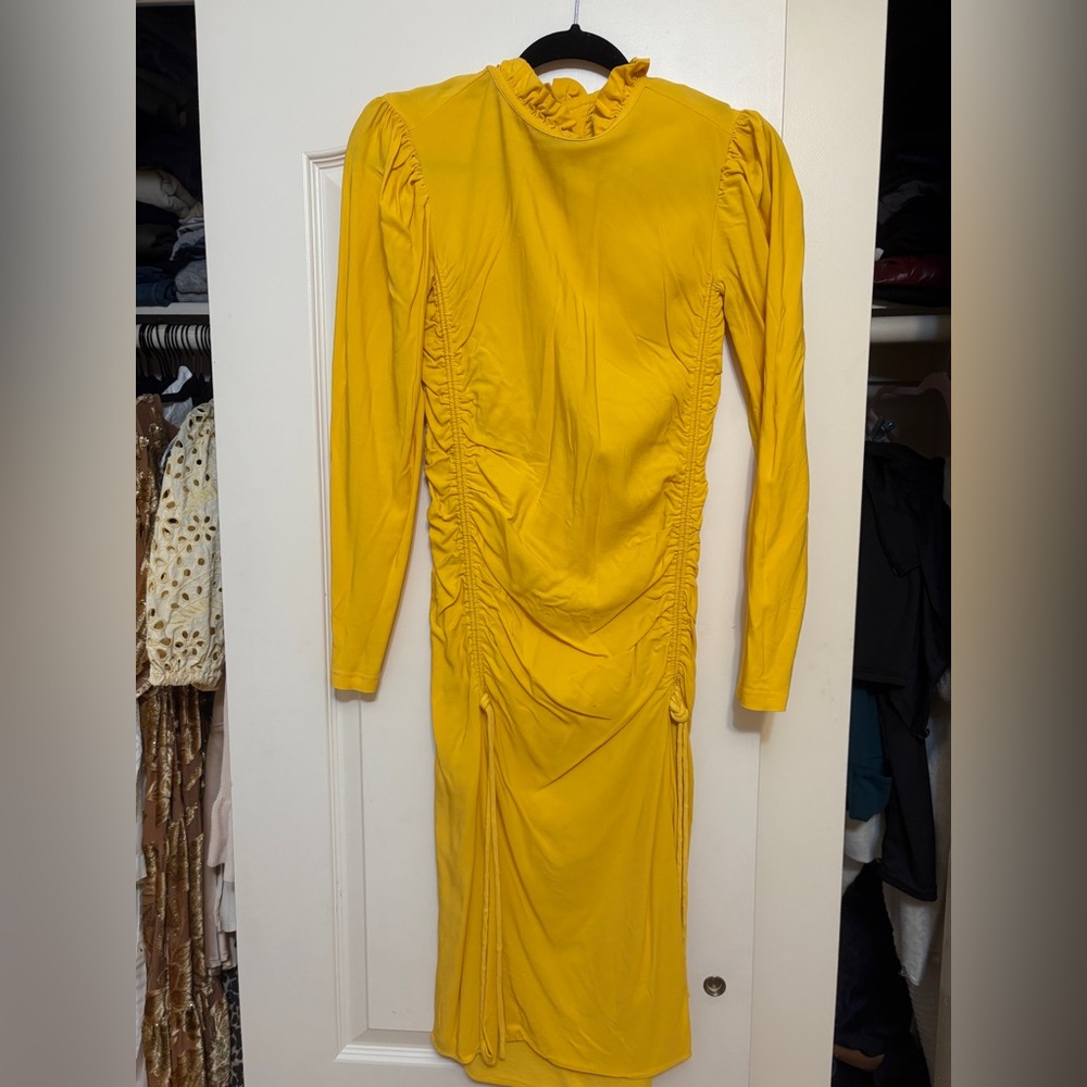 By Malene Birger Vibrant Yellow Long Sleeve Dress
